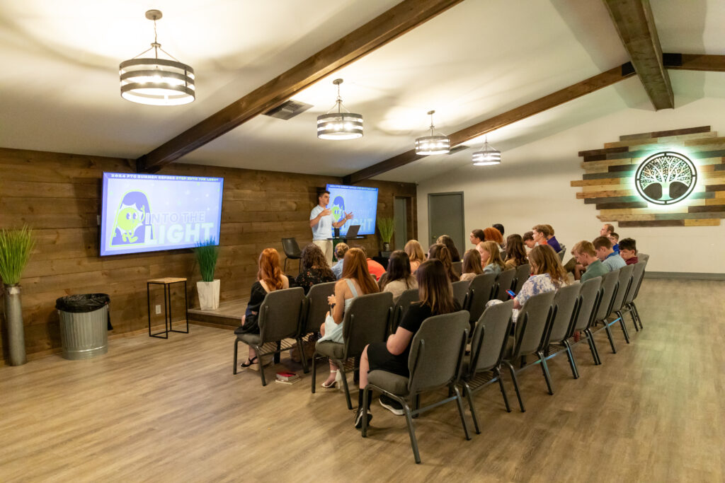 middle and high school students in Bible class at Peachtree City Church of Christ