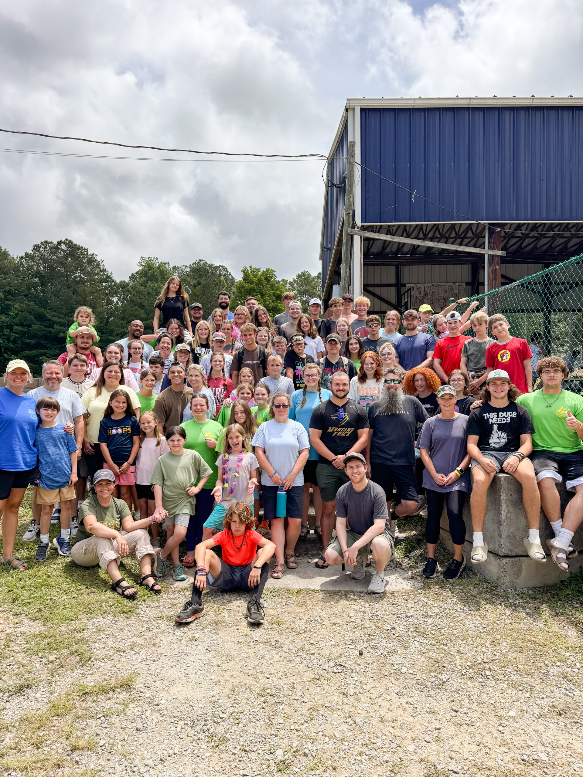 students and staff at christian summer camp