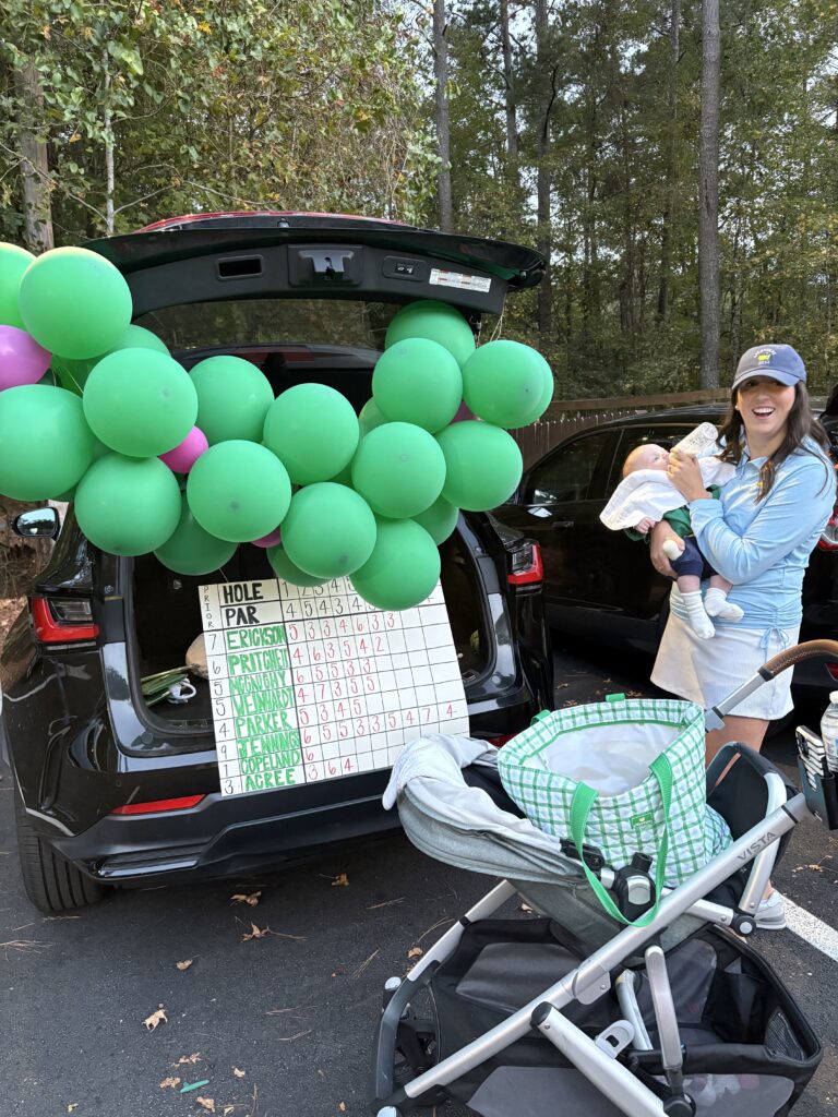 photos of decorated trunks and trick-or-treaters at an outdoor church event
